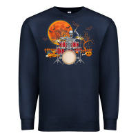 Navy Skeleton Drummer Halloween Costume Playing Drums Mens Boys Premium Sweatshirt - DesignPulse