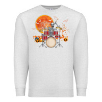Oatmeal Heather Skeleton Drummer Halloween Costume Playing Drums Mens Boys Premium Sweatshirt - DesignPulse