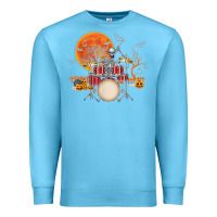 Ocean Blue Skeleton Drummer Halloween Costume Playing Drums Mens Boys Premium Sweatshirt - DesignPulse