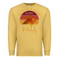 Antique Gold feminist my favorite season is fall patriarchy retro vintage long slee Premium Sweatshirt - DesignPulse