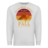 Dove Grey feminist my favorite season is fall patriarchy retro vintage long slee Premium Sweatshirt - DesignPulse