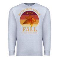 Heather Grey feminist my favorite season is fall patriarchy retro vintage long slee Premium Sweatshirt - DesignPulse