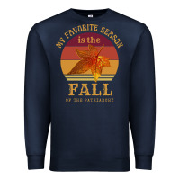 Navy feminist my favorite season is fall patriarchy retro vintage long slee Premium Sweatshirt - DesignPulse
