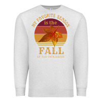 Oatmeal Heather feminist my favorite season is fall patriarchy retro vintage long slee Premium Sweatshirt - DesignPulse
