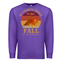 Purple feminist my favorite season is fall patriarchy retro vintage long slee Premium Sweatshirt - DesignPulse