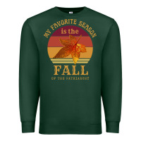 Sports Green feminist my favorite season is fall patriarchy retro vintage long slee Premium Sweatshirt - DesignPulse