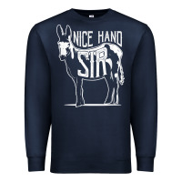 Navy Nice Hand Sir Donkey Poker Funny Gambling Design For Fans Premium Sweatshirt - DesignPulse