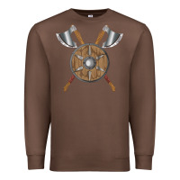 Chestnut renaissance fair faire festival medieval theme axe shield Premium Sweatshirt - DesignPulse