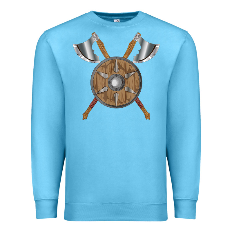 Renaissance Fair Faire Festival Medieval Theme Axe Shield Premium Sweatshirt by DesignPulse | Teevron