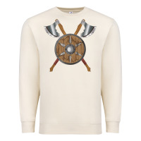 Sandshell renaissance fair faire festival medieval theme axe shield Premium Sweatshirt - DesignPulse