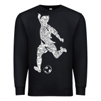 Black soccer player ball Premium Sweatshirt - DesignPulse