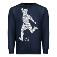Navy soccer player ball Premium Sweatshirt - DesignPulse