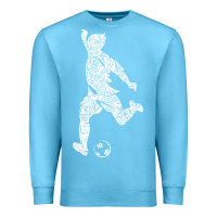 Ocean Blue soccer player ball Premium Sweatshirt - DesignPulse