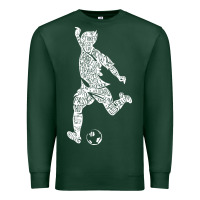 Sports Green soccer player ball Premium Sweatshirt - DesignPulse