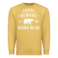 Antique Gold beware mama bear mom protect strong mother graphic clip art t shirt Premium Sweatshirt - DesignPulse