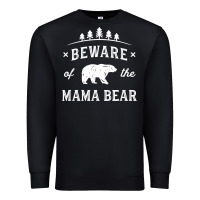 Black beware mama bear mom protect strong mother graphic clip art t shirt Premium Sweatshirt - DesignPulse