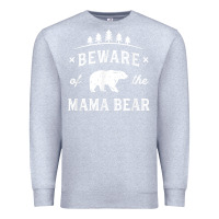 Heather Grey beware mama bear mom protect strong mother graphic clip art t shirt Premium Sweatshirt - DesignPulse