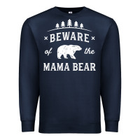 Navy beware mama bear mom protect strong mother graphic clip art t shirt Premium Sweatshirt - DesignPulse