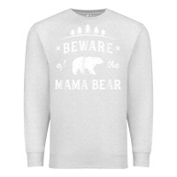 Oatmeal Heather beware mama bear mom protect strong mother graphic clip art t shirt Premium Sweatshirt - DesignPulse