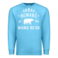Ocean Blue beware mama bear mom protect strong mother graphic clip art t shirt Premium Sweatshirt - DesignPulse
