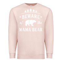 Pale Pink beware mama bear mom protect strong mother graphic clip art t shirt Premium Sweatshirt - DesignPulse