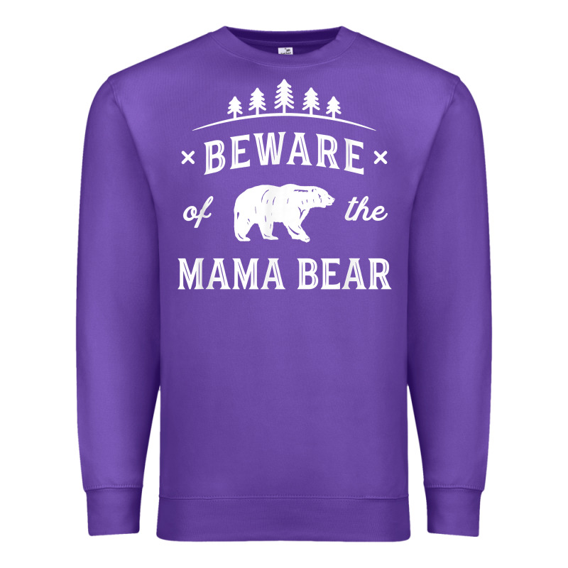 Beware Mama Bear Mom Protect Strong Mother Graphic Clip Art T Shirt Premium Sweatshirt by DesignPulse | Teevron