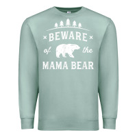 Seafoam beware mama bear mom protect strong mother graphic clip art t shirt Premium Sweatshirt - DesignPulse