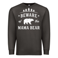 Smoke beware mama bear mom protect strong mother graphic clip art t shirt Premium Sweatshirt - DesignPulse