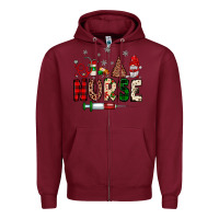 Burgundy nurse Christmas Zipper Hoodie - JahusDesignShop