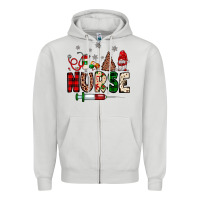 Dove Grey nurse Christmas Zipper Hoodie - JahusDesignShop
