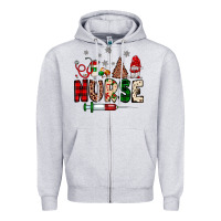 Heather Grey nurse Christmas Zipper Hoodie - JahusDesignShop