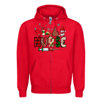 Red nurse Christmas Zipper Hoodie - JahusDesignShop