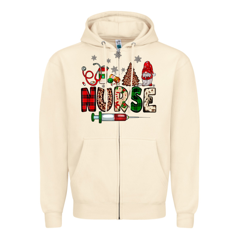 Nurse Christmas Zipper Hoodie by JahusDesignShop | Teevron