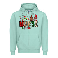 Seafoam nurse Christmas Zipper Hoodie - JahusDesignShop