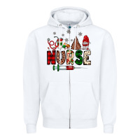 White nurse Christmas Zipper Hoodie - JahusDesignShop