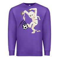Purple funny halloween soccer ball Premium Sweatshirt - DesignPulse