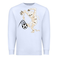 White funny halloween soccer ball Premium Sweatshirt - DesignPulse