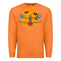 Carrot cheerleading skeleton halloween cheer skeleton cheerleader t shirt Premium Sweatshirt - DesignPulse