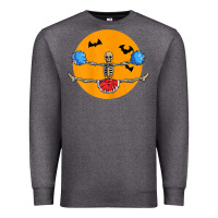 Charcoal Heather cheerleading skeleton halloween cheer skeleton cheerleader t shirt Premium Sweatshirt - DesignPulse