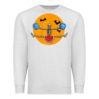 Oatmeal Heather cheerleading skeleton halloween cheer skeleton cheerleader t shirt Premium Sweatshirt - DesignPulse