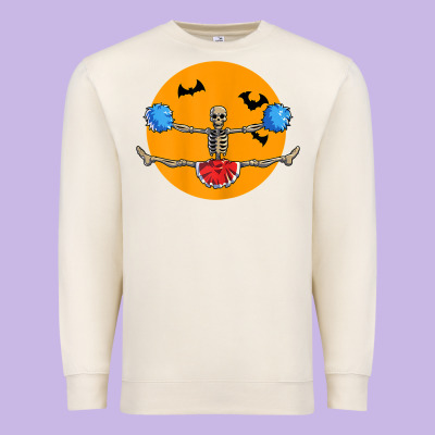 Cheerleading Skeleton Halloween Cheer Skeleton Cheerleader T Shirt Premium Sweatshirt Designed By Designpulse