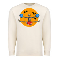 Sandshell cheerleading skeleton halloween cheer skeleton cheerleader t shirt Premium Sweatshirt - DesignPulse