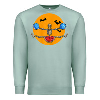 Seafoam cheerleading skeleton halloween cheer skeleton cheerleader t shirt Premium Sweatshirt - DesignPulse