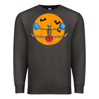 Smoke cheerleading skeleton halloween cheer skeleton cheerleader t shirt Premium Sweatshirt - DesignPulse