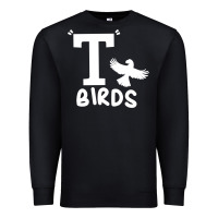 Black t birds greaser thunderbirds 1970s t birds pullover hoodie Premium Sweatshirt - DesignPulse