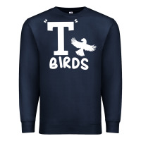 Navy t birds greaser thunderbirds 1970s t birds pullover hoodie Premium Sweatshirt - DesignPulse