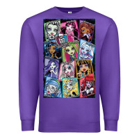Purple monster high character Premium Sweatshirt - DesignPulse