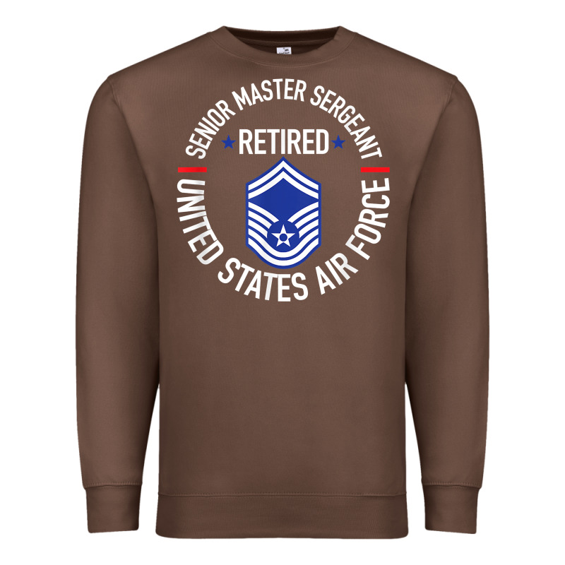 Senior Master Sergeant Retired Air Force Retirement Gifts T Shirt Premium Sweatshirt by DesignPulse | Teevron