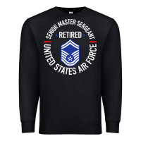 Black senior master sergeant retired air force retirement gifts t shirt Premium Sweatshirt - DesignPulse