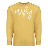 Antique Gold wifey sweat(b) Premium Sweatshirt - DesignPulse